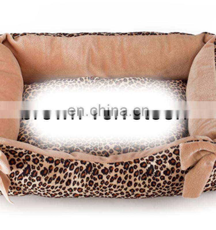 dog bed/Leopard square pet bed 2size/set