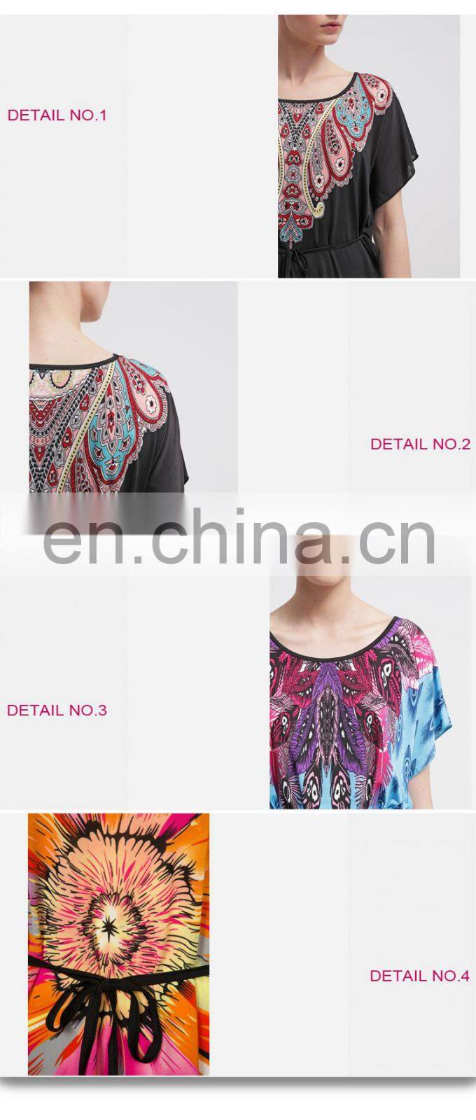 Tie Waist Paisley Multi Color Plus Size Women Ethnic Tunic
