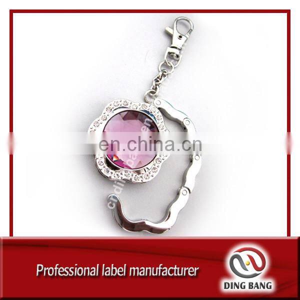 Hot Selling Fashional Bag Accessory Custom Cheap Durable & Foldable Zinc Alloy Flower Bag Hanger