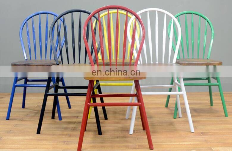 Vintage dessert shop chair hotel real wood soft cushion leisure chair office cafe milk tea shop chair