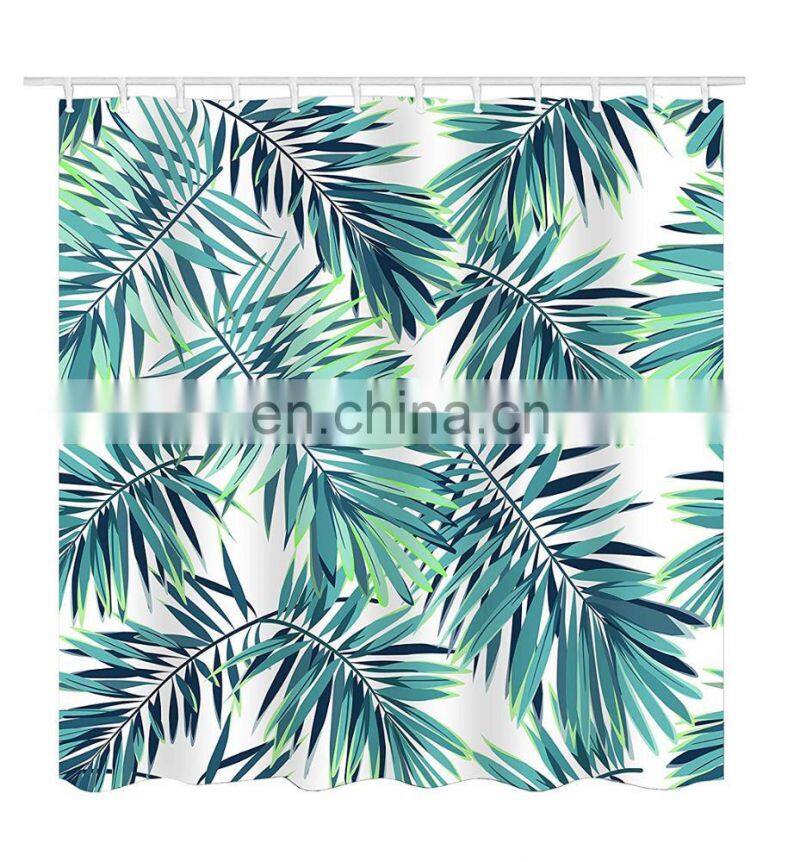 Printed bathroom shower curtain, Hookless Waffle Fabric Shower Curtain for bathroom