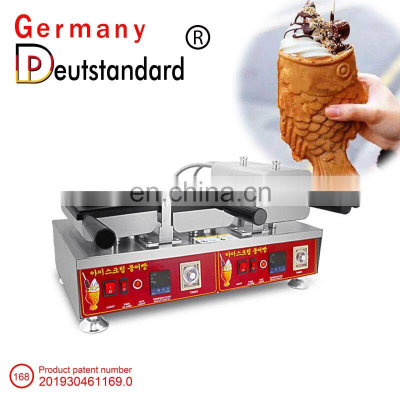 commercial new design snack machine taiyaki waffle maker with double head