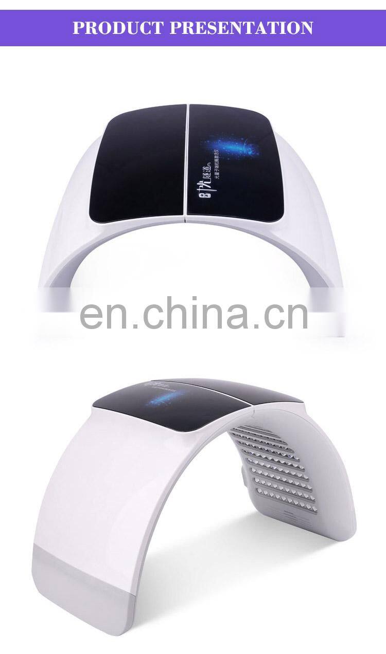 Foldable portable 7 color LED photon red blue acne removal skin rejuvenation spectrometer beauty equipment
