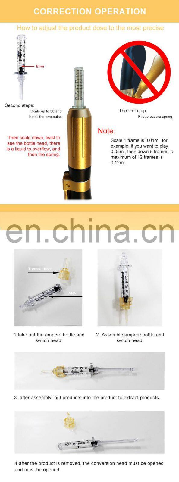 Factory Sale Hyaluronic Pen/ Hyaluronan Acid Meso Injector For Ance Treatment