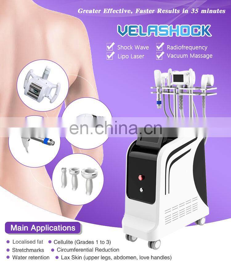 VELASHOCK combines RF velashape with shock wave therapy Vacuum Roller beauty equipment