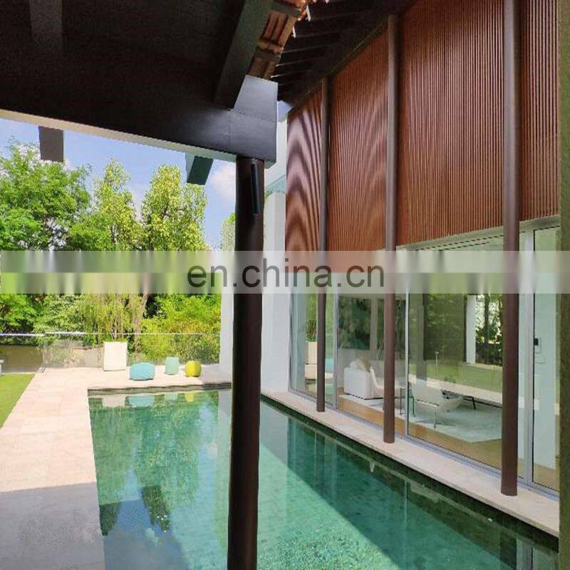 Wood Color Aluminum Alloy Roof Trellis Screen Metal Main Gate For Outdoor Decoration