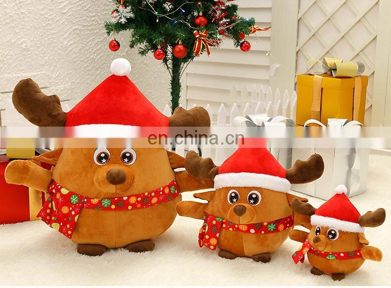 Plush Fast Shipping Shining concert singing Santa Claus elk doll plush toys children Christmas presents gifts