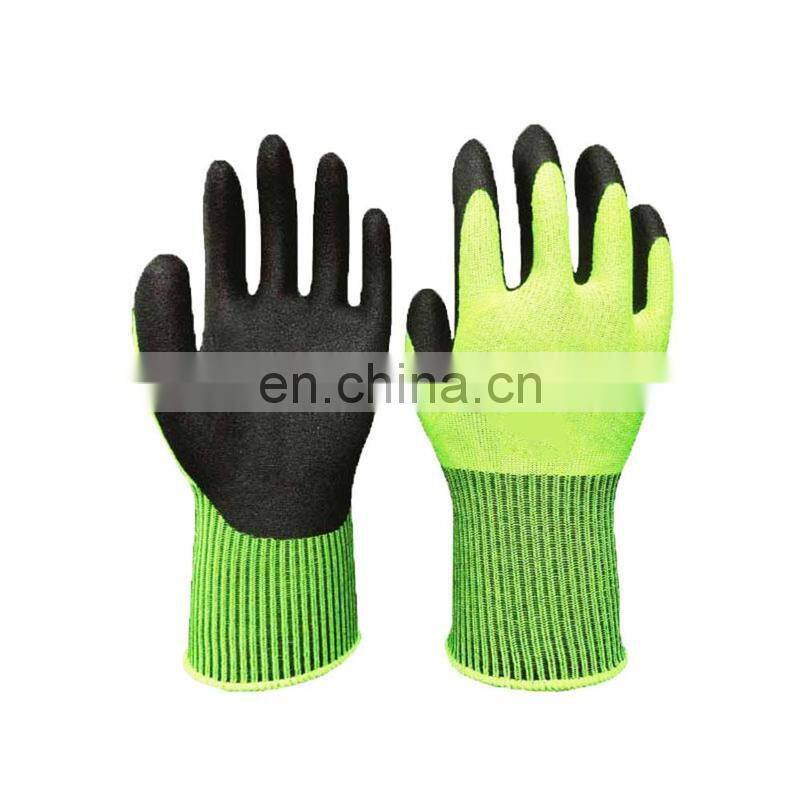 13G Seamless HPPE Liner Black Nitrile Coated Working Glove for Construction