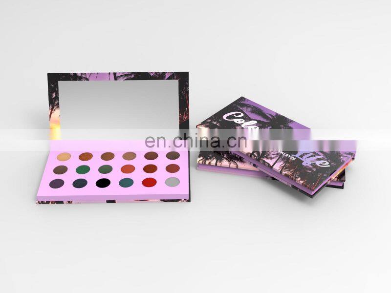Bulk Multi 18 Color Empty Eyeshadow Pan Empty Paper Cardboard Packaging 16mm Eyeshadow Palette Custom Design