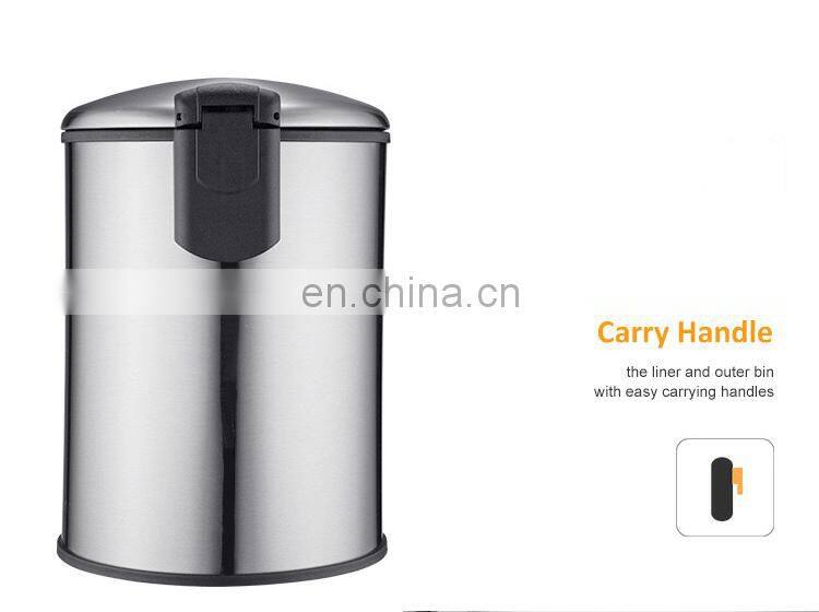 Top quality stainless steel foot pedal garbage bin stock household waste bin