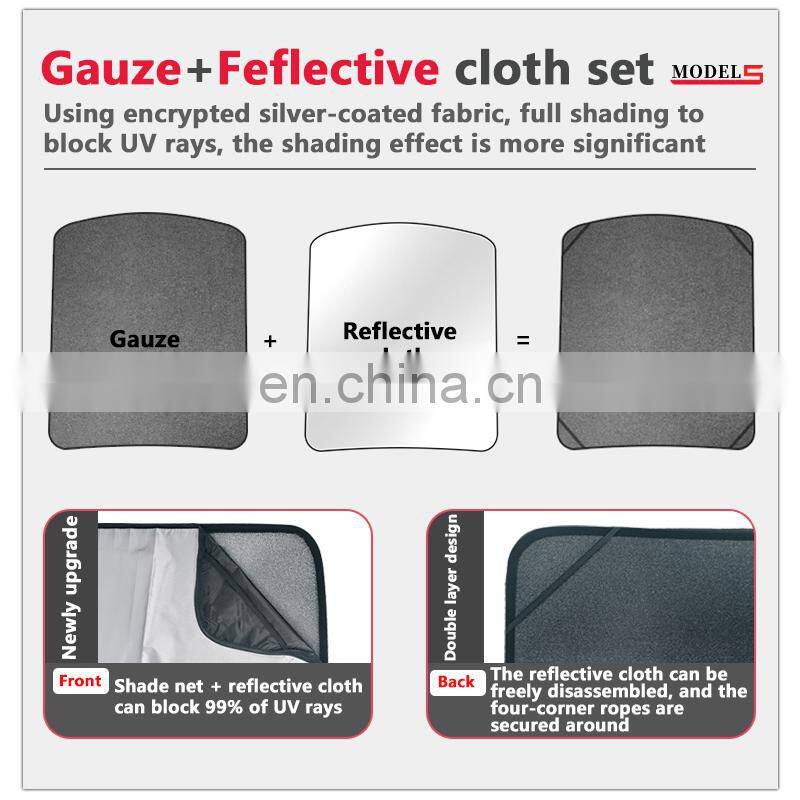 factory price black car sun shades for tesla model s