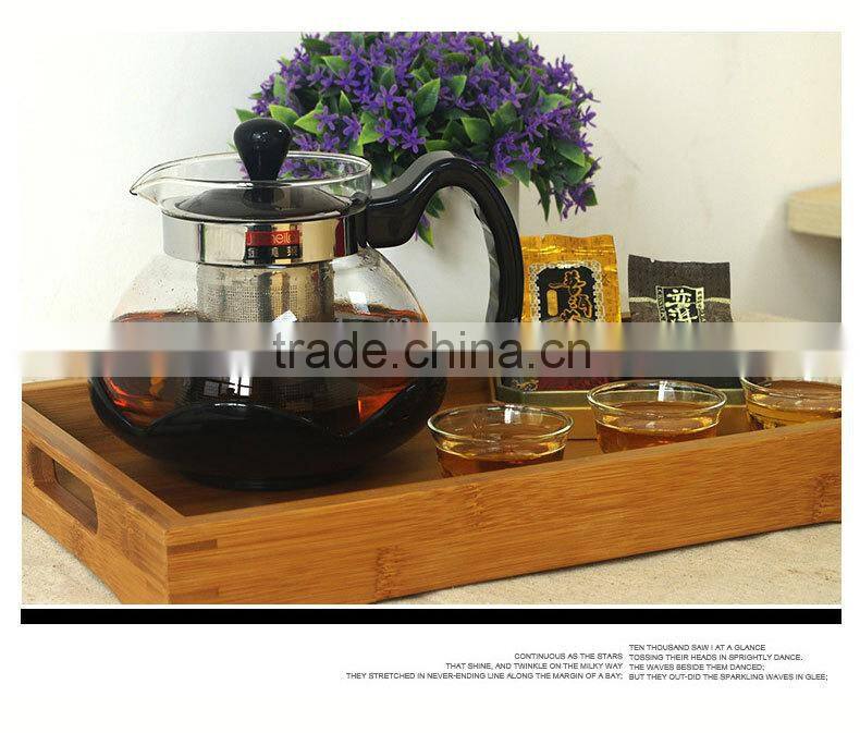 Glass Tea pot with various color to choose , Anti-slip design ,SS 304# tea filter