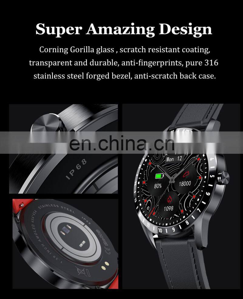 LA10 Mens Womens Fashion Smartwatch Blood Oxygen Heart Rate IP68 Waterproof Smart Watch Round Shape