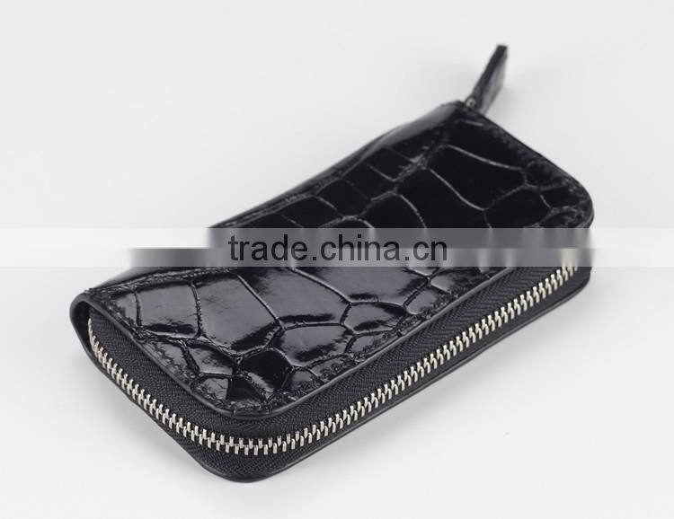 luxury crocodile skin and sheep leather compact key case car key holder organizer bag
