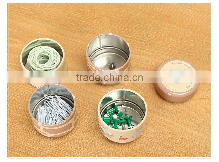 round twist multilayer clip dispenser/ clip storage tin box