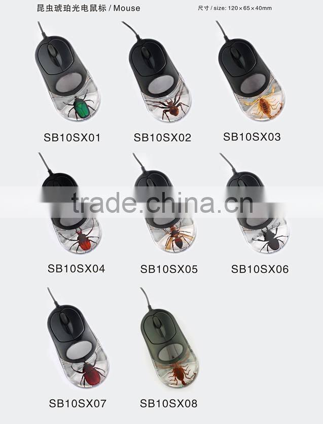 New design computer mouse with real insect