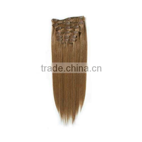 blond full head European clip in hair extensions