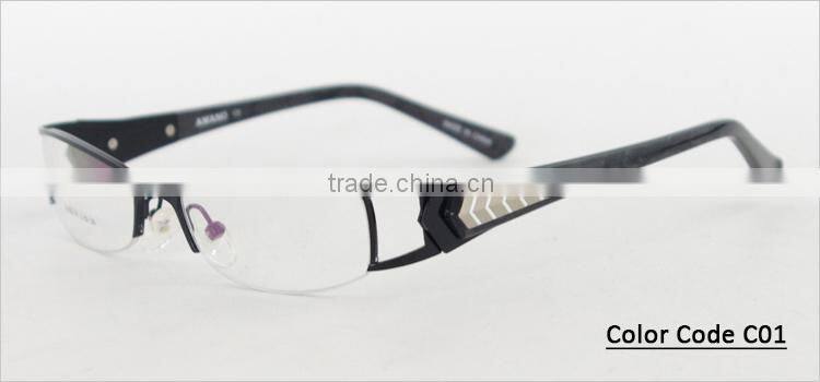Half-rim Metal High Class Fashion Cheap Plastic Glasses Frames Spectacles Glasses Frames