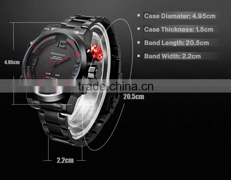2015 hot style led iron watches brand watch LED watch red &blue light women&men style