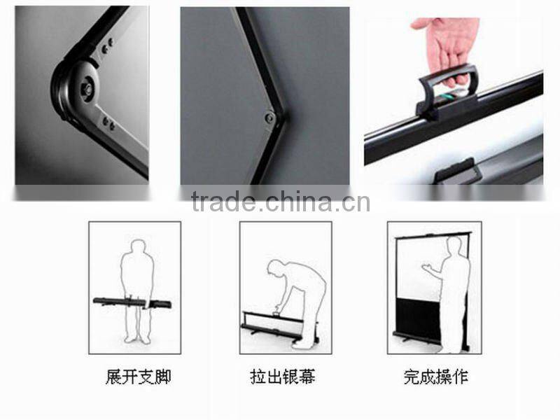 High gain high quality floor up portable screen 60-100''