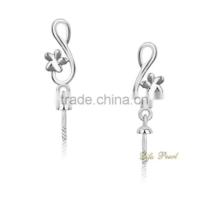 Bridal Setting White Gold Perfect Round Eerring For Woman's Jewelry