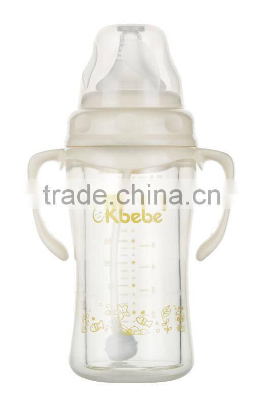 180ml / 6oz A-1077 Disposable Juice Bottle Anti-explosion High Borosilicate Glass Milk Baby Feeding Bottle Green