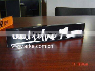 Acrylic clear paperweight with engraving letters