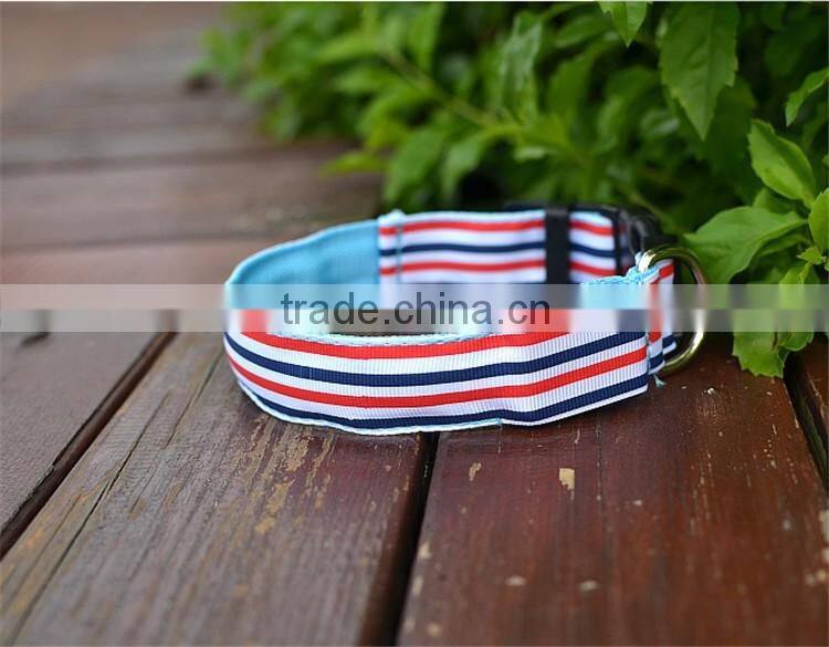 Sailor Nylon Stripe LED Luminous Pet Dog Collar 3 size for Large and Small Dogs Puppy LED Flashing Collar Safety Night