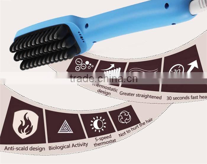 New developed PTC heating ceramic hair straightener blue