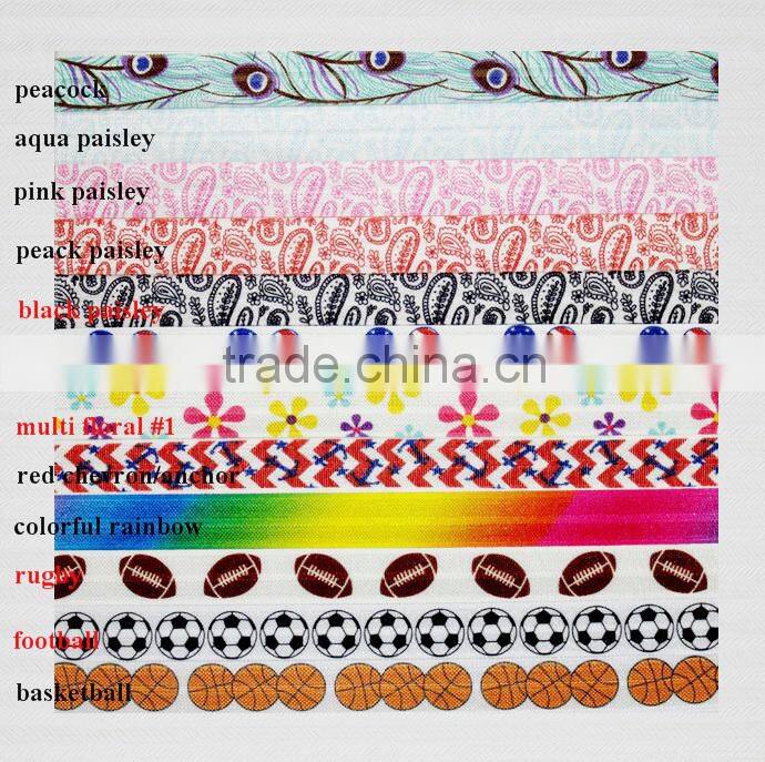 Factory Supply 5/8 Printed Chevron FOE For Hair Accessories