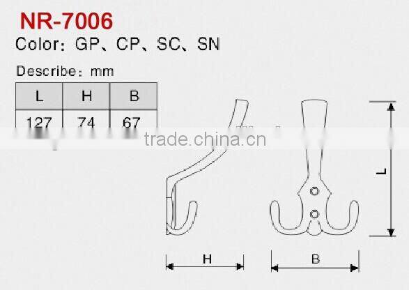 Furniture Hook Zinc Alloy Hook Double Hang Hooks Wall Hooks