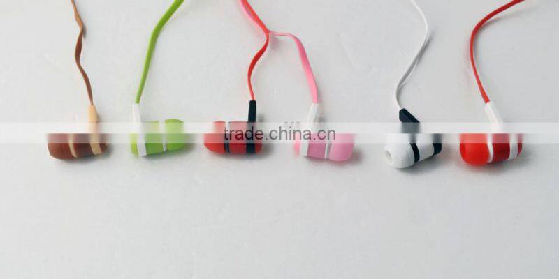 2015 new design super bass colorful earphone for mobile phone mp3 music