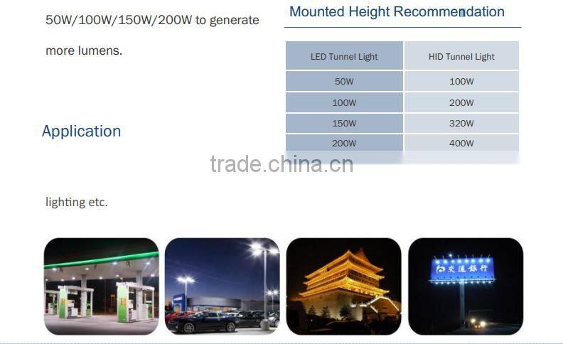 2016 New Adjustable Module High Power 50W 100w 150w 200w 240w 300w LED Tunnel Light 5 years warranty