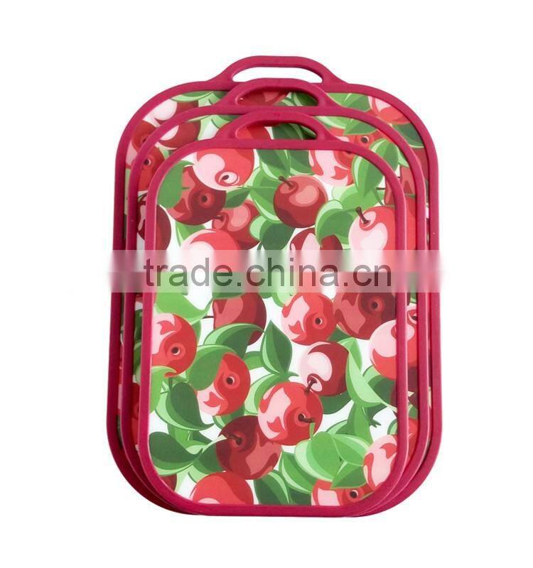 2016 new design thick kitchen cutting board set with holes