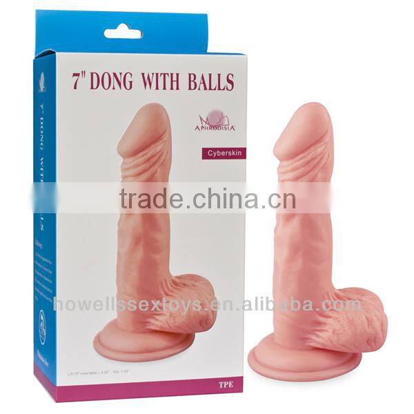 sex toys real skin feeling dildo 7 inches Vibrating Life-like Carved Dong