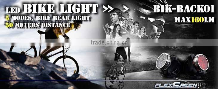 160lumen USB rechargeable red 3w Led bicycle tail light