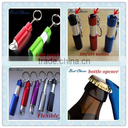 Ningbo Promotional Aluminum Keychain Bottle Opener with led light