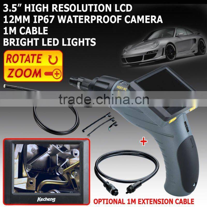3.5" LCD Scope Rotate Zoom Inspection Camera Borescope Endoscope