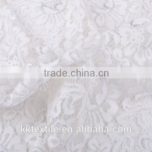 New arrival 100% cotton white rose for ladies dress lace fabric white lace fabric