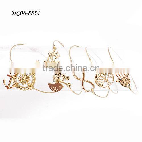 2015 NEW PRODUCTS!!Chinese suppiler latest fashion three chains link bracelet design gold chain bracelet