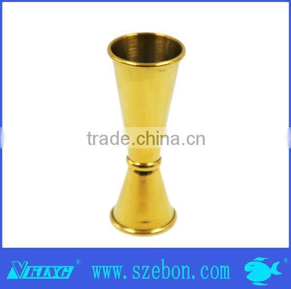Hot sale stainless steel copper jigger double head jigger measuring cup for advanced bar