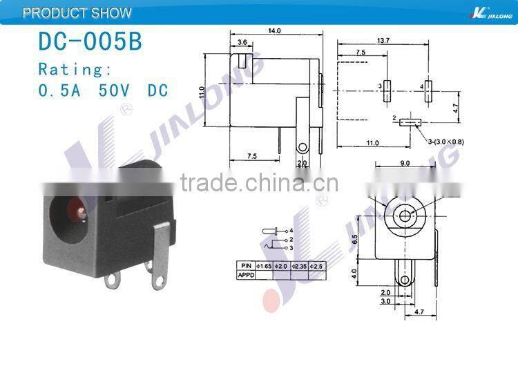 DC-005B 50V 0.5A DC Power Female Jack