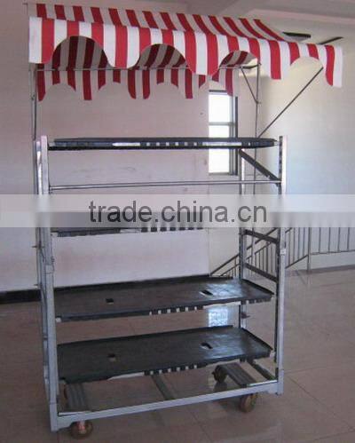 american style decorative flower show trolley/ flower cart with sunshade proof