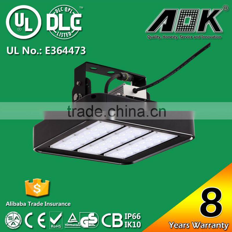 Customized Beam Angle 3500K-6500K DLC Dimmable LED High Bay Light with 8 Years Warranty