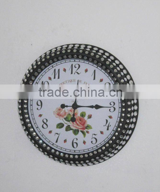 100732EA-Acrylic Diamond Metal Wall Clock