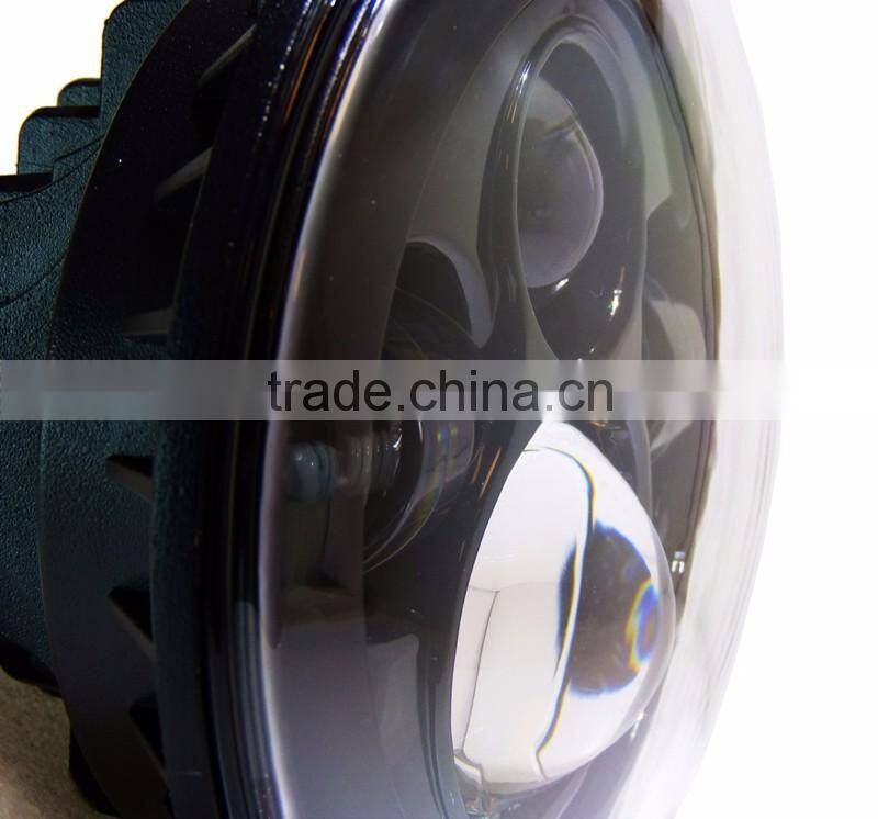 7" LED Headlight Fits Chopper Motorcycles 7 inch Round Projector Led headlight Black for Harley wholesale price