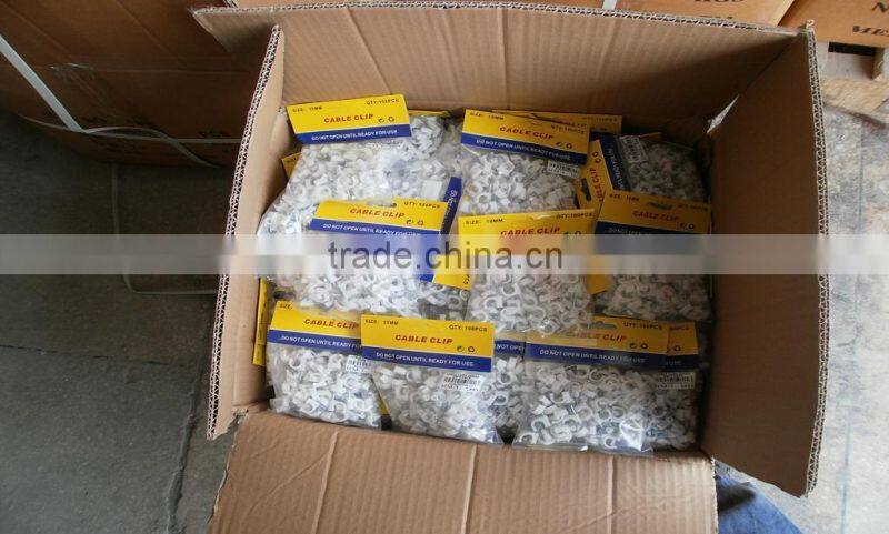 supply nail wire clips/plastic cable clips/nail cable clamps 18mm