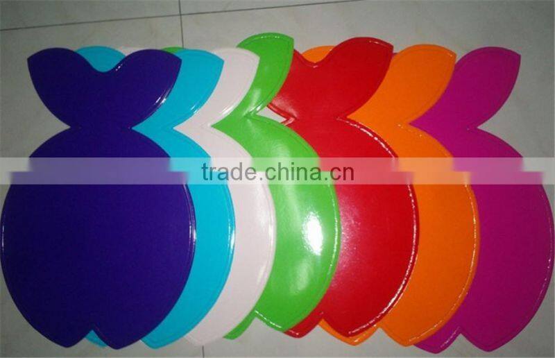 Non-slip Fish style eco-friendly PVC foaming cat bowl placemat waterproof backing