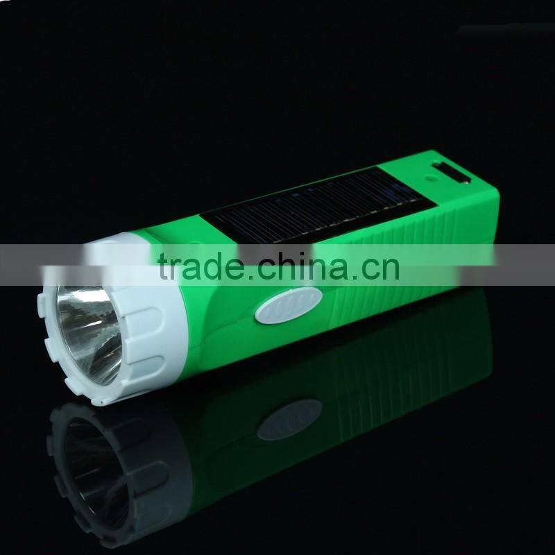 2016 New Arrvial Solar Flashlight Torch Factory Direct Selling EDC Factory