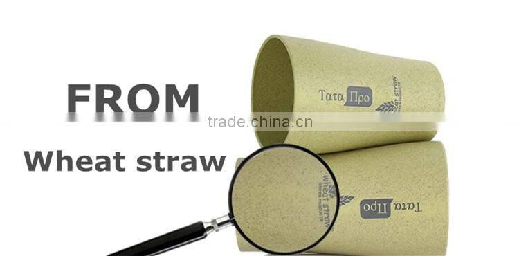 Wheat straw plastic travel tooth brush mug set 280ml+360ml